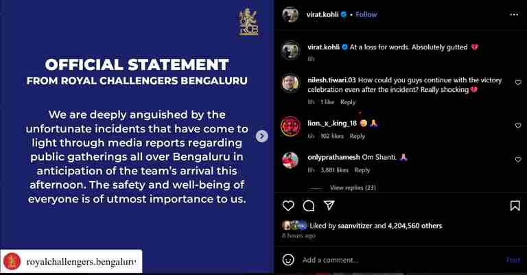 RCB and Officials Respond