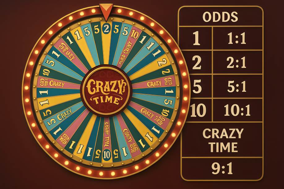 Crazy Time Learn Wheel and Odds