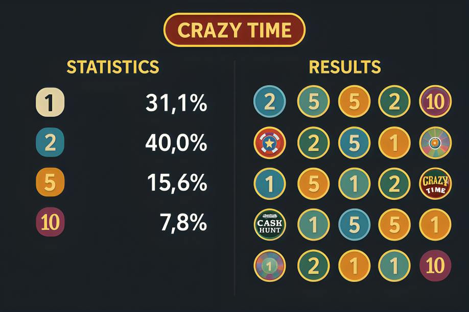 Crazy Time Separate Statistics and Results