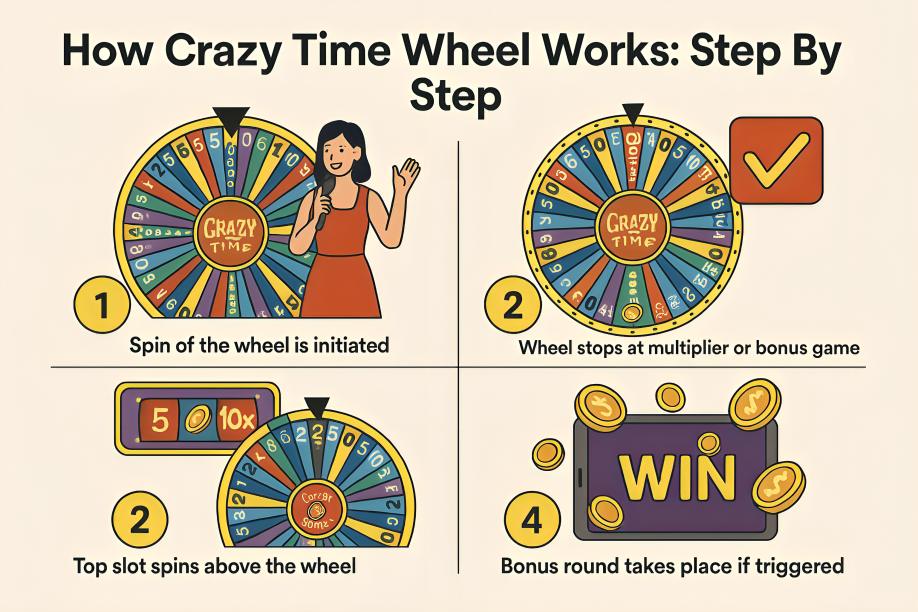 How Crazy Time Wheel Works: Step By Step